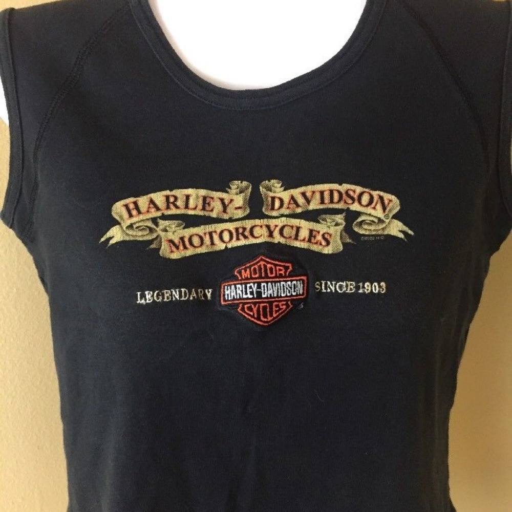 HARLEY DAVIDSON WOMENS SMALL T-SHIRT CAPED SLEEVE